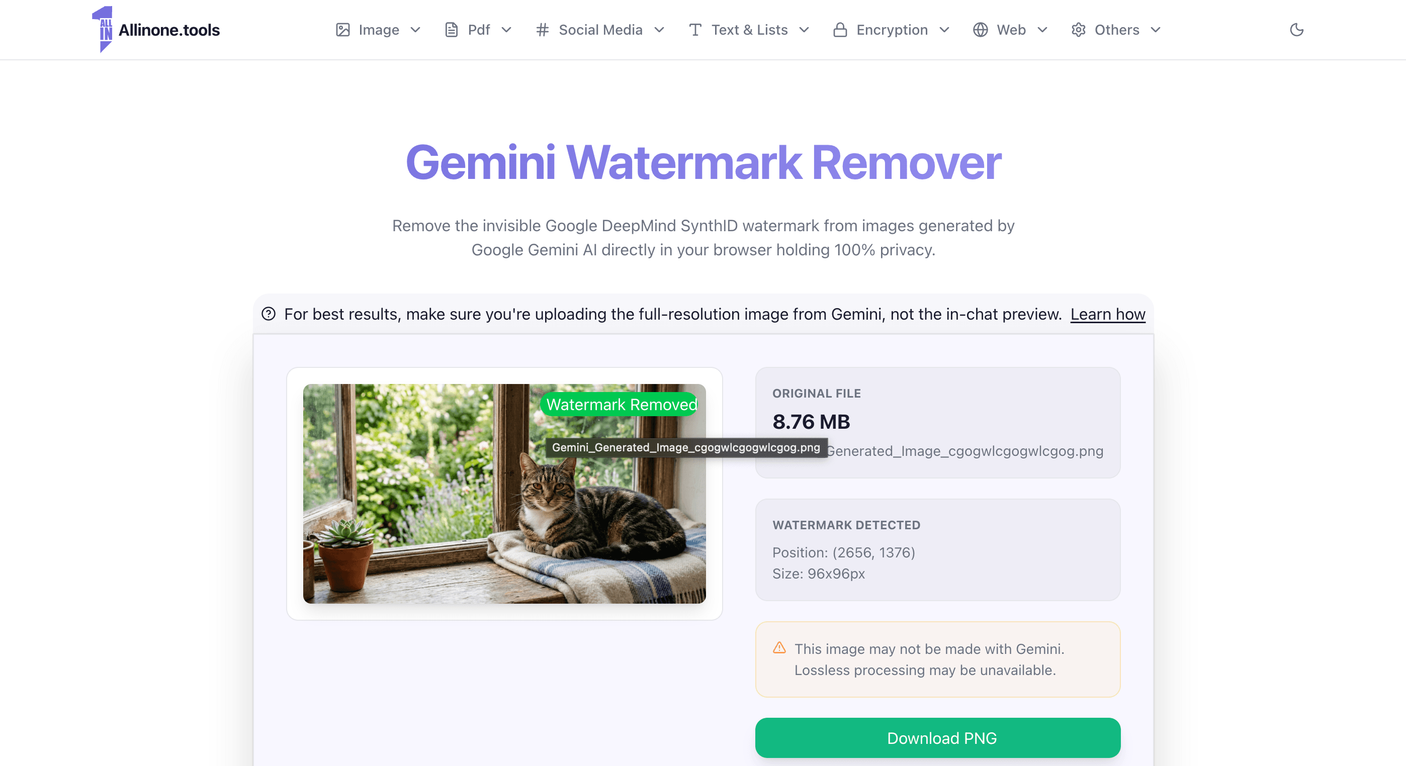 How to remove Gemini watermark step 3 – Upload to the remover tool